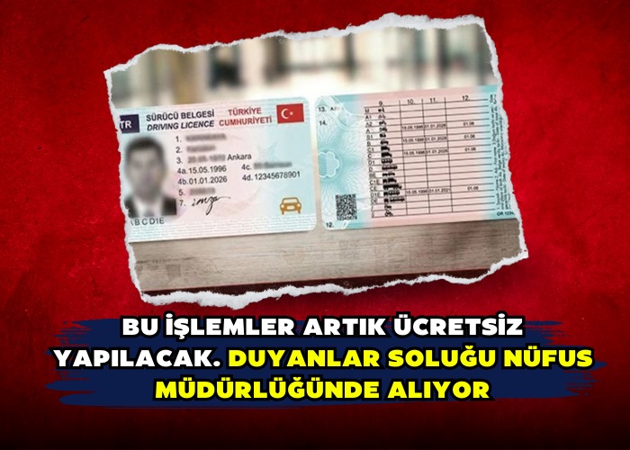 Bu işlemler artık ücretsiz yapılacak. Duyanlar soluğu Nüfus Müdürlüğünde alıyor